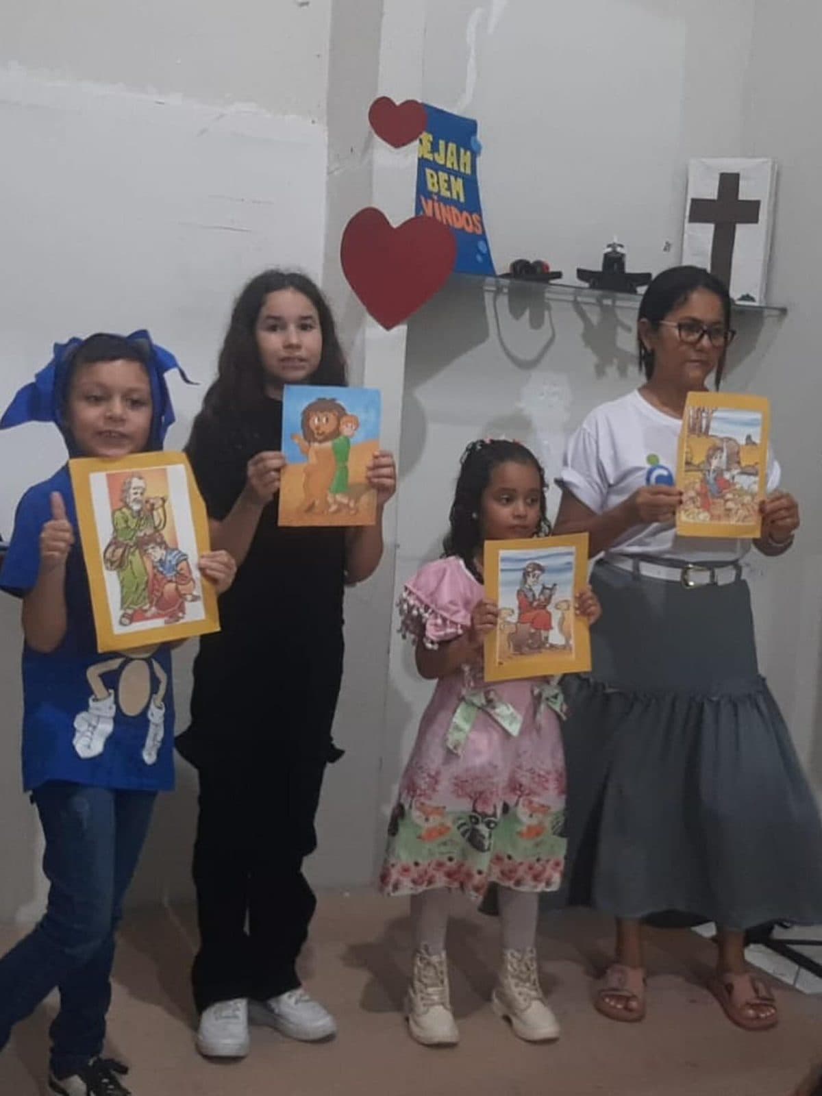 Atividade com crianças da Associação Cristã Céus Abertos